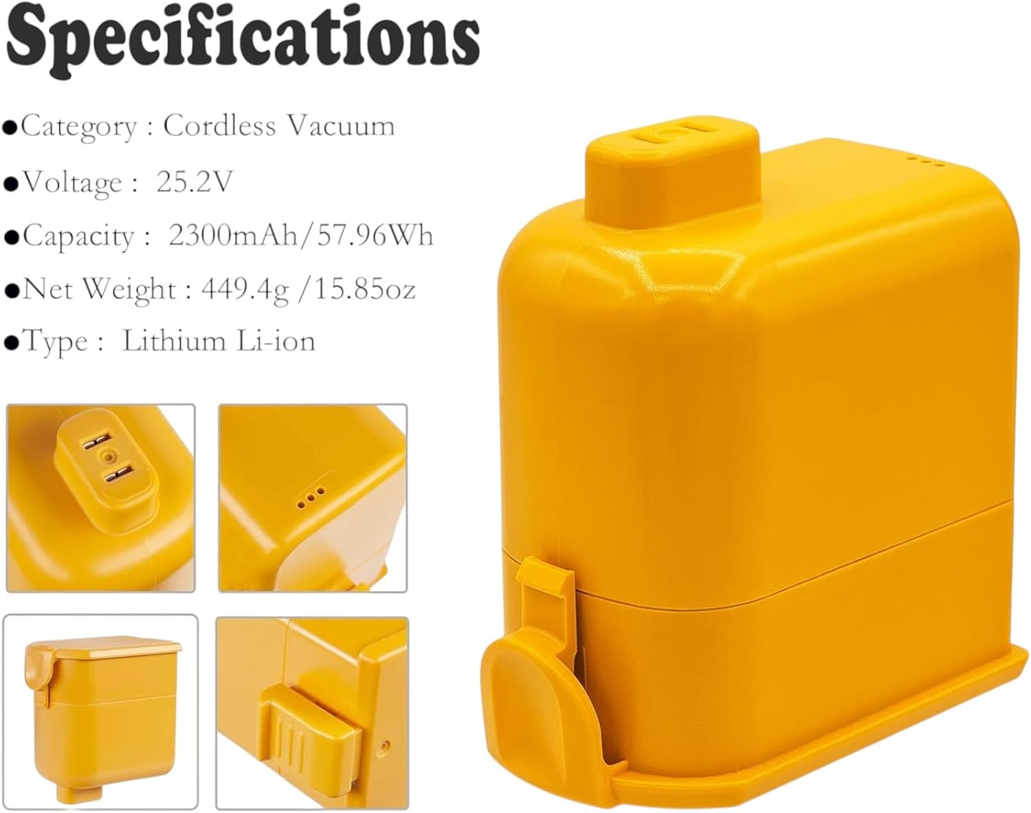 2300mAh/25.2V EAC63382204, EAC63382208 Replacement Battery Compatible with A925KSM, A927KGMS, A927KVMS, A929KVM, A939KBGS Vacuum Battery Li-ion