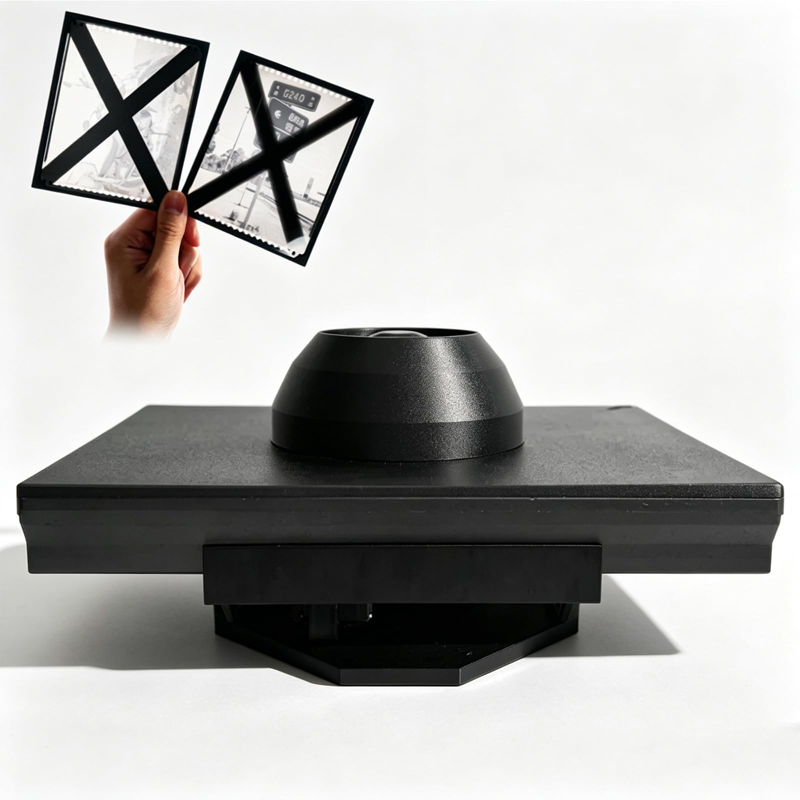 jcwwolk Film Developing Tray, Black & White Negatives Darkroom Agitating Tray, with Automatic Rocker Base, with 200ml Min Requirement, for 4x5/5x7/8x10 Large Format Film Processing