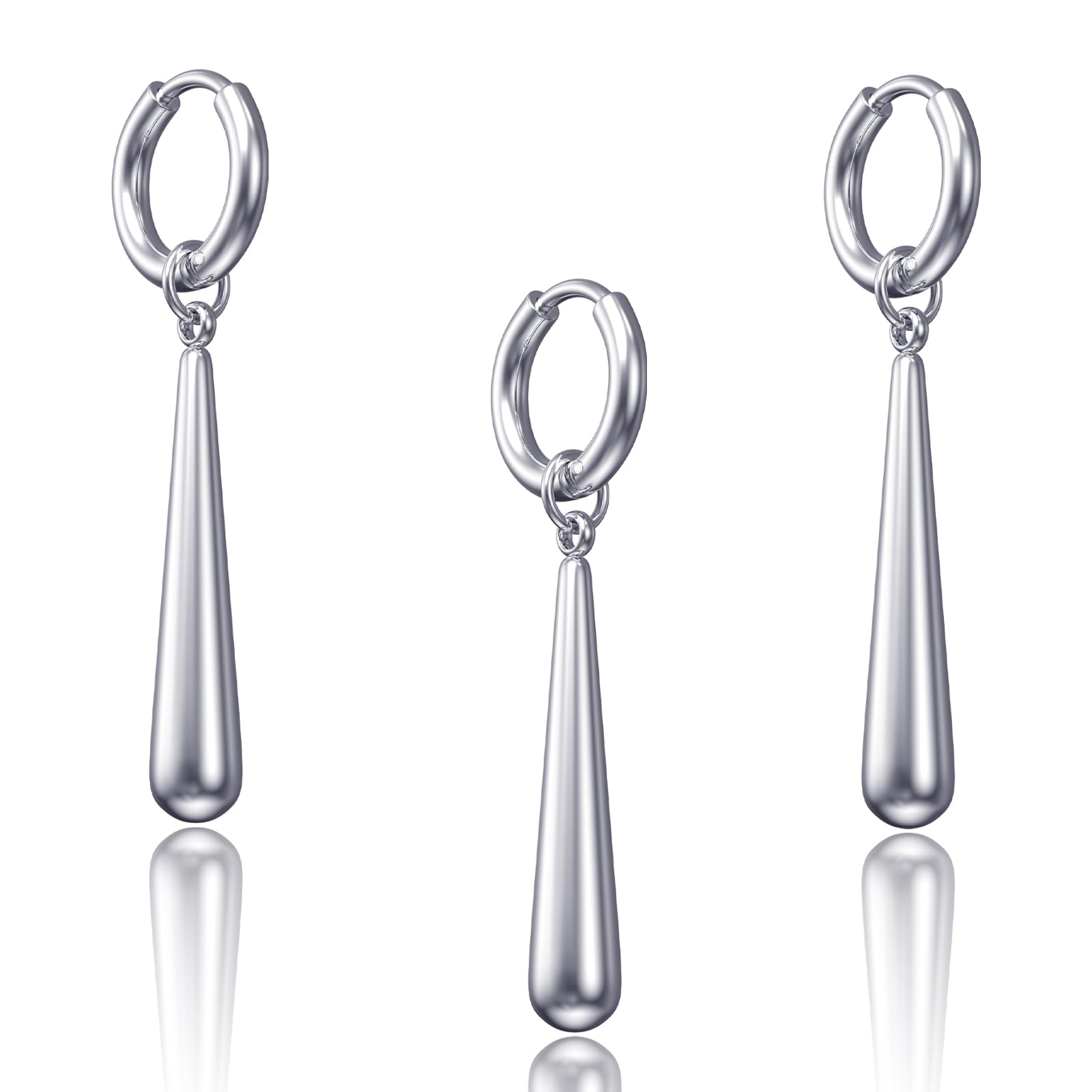 3 Pcs Zoro Earrings, One Piece Anime Earrings for Roronoa Zoro Cosplay - Stainless Steel Stackable Dangle Earrings for Men Women
