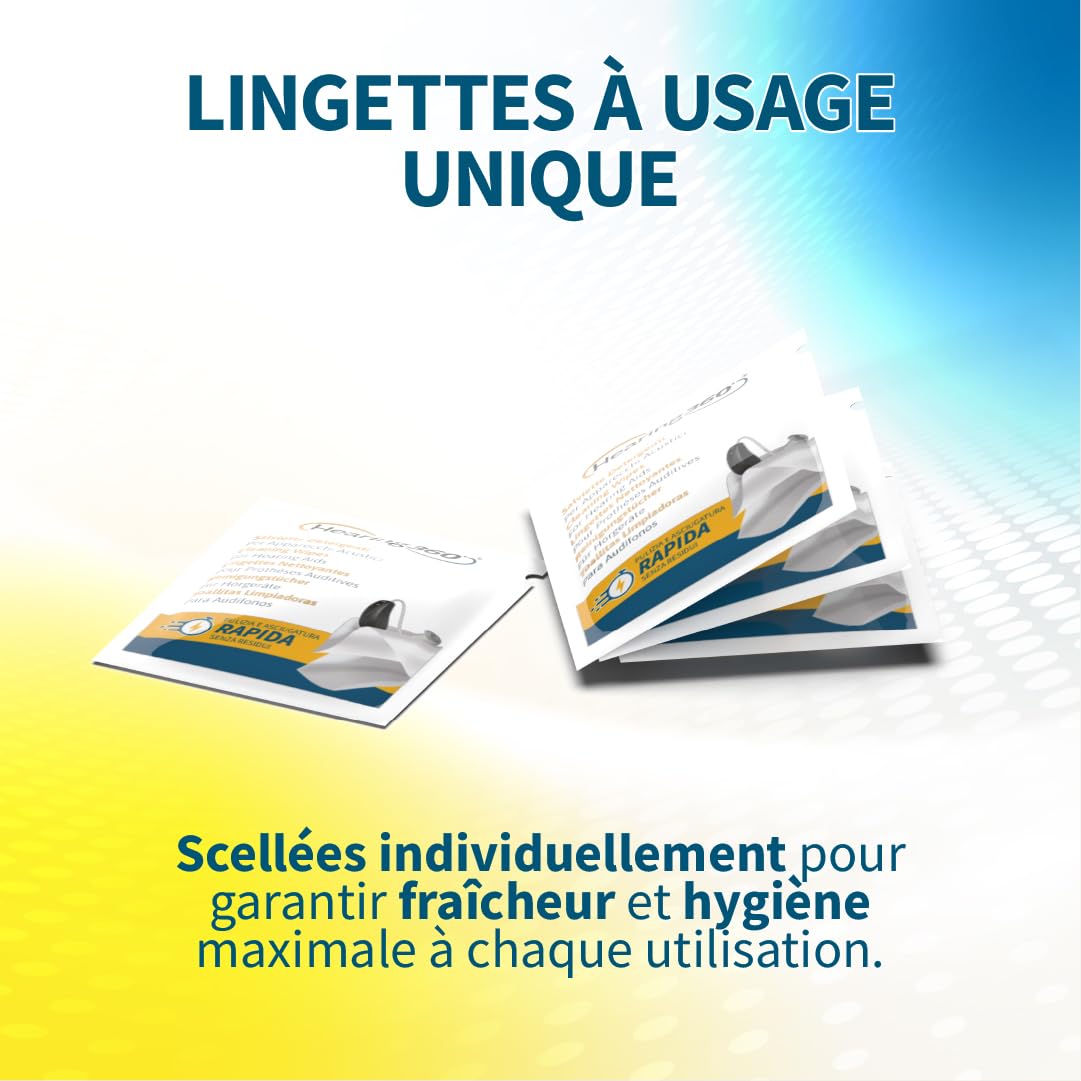 200 lingettes nettoyantes en boîte – nettoyage rapide et efficace pour appareils auditifs, smartphones et lunettes de soleil – Format maxi pratique