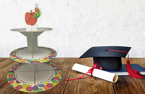 Miniatura 4 de Soporte para magdalenas de oruga verde de dibujos animados muy hambrientos, postre, magdalenas, torre, exhibición de insectos, pastelería, fuente de