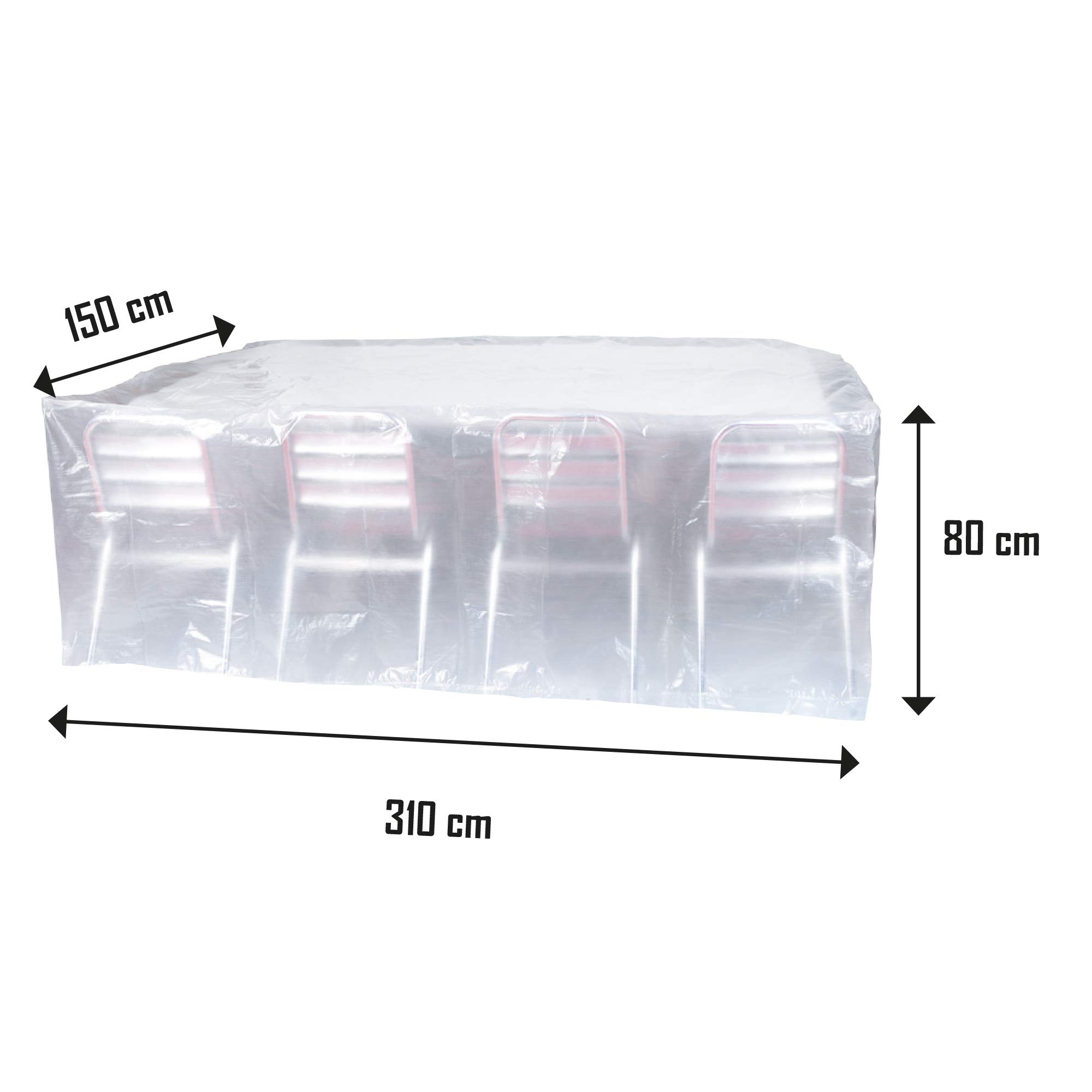 Ribiland - Housse ECO platinium 90 gr/m2 310 x 150 cm x Ht. 80 cm pour table rectangulaire et chaises - PRH090310X150 - Ribiland