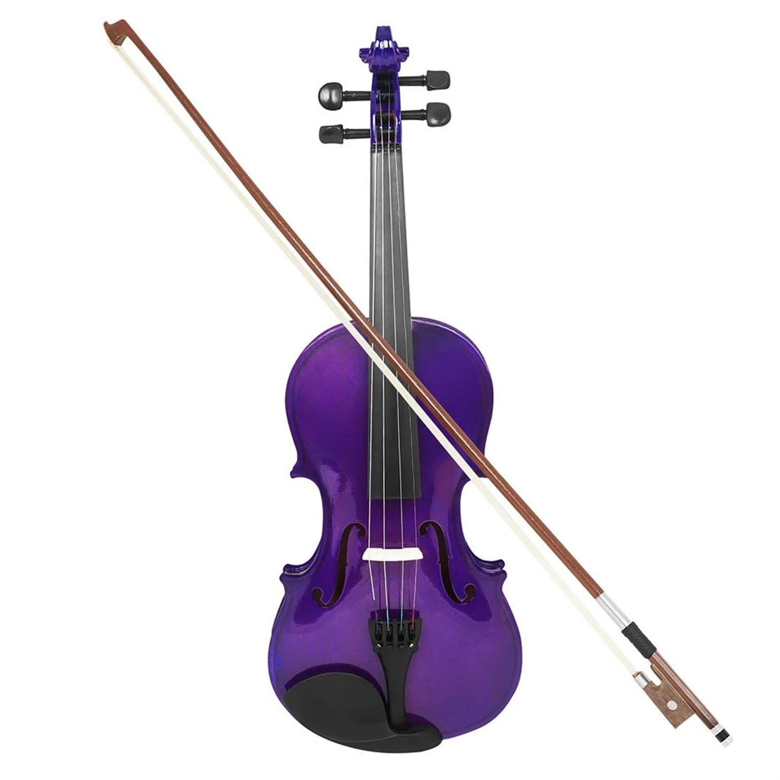 Violino Acustico In Legno Massello A Grandezza Naturale 4/4 Per Principiante Con Custodia E Di Colore Verde/viola(Purple)
