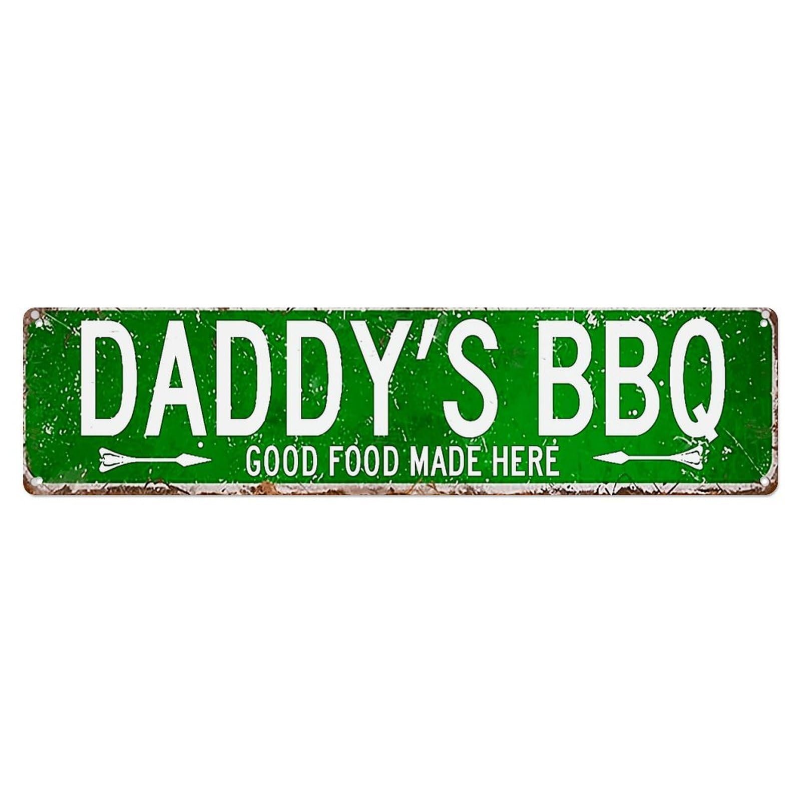 Jdyansheng Vintage Daddy S Bbq Sign Tin Sign Metal Poster Metal Signs For Home Man Cave Bar Cafe Kitchen Laundry Room Wall Decorations 4X16 Inches