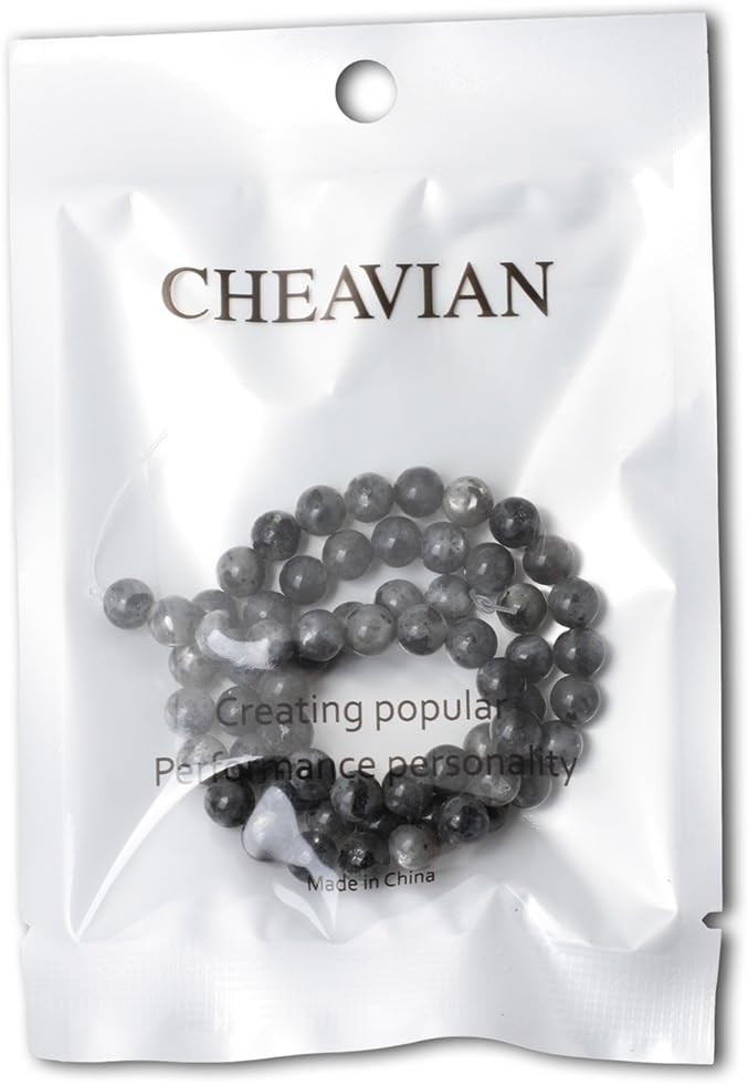 60PCS 6mm Natural Black Labradorite Gemstone Round Loose Beads Crystal Energy Stone for DIY Jewelry Making 1 Strand 15" - Image 5