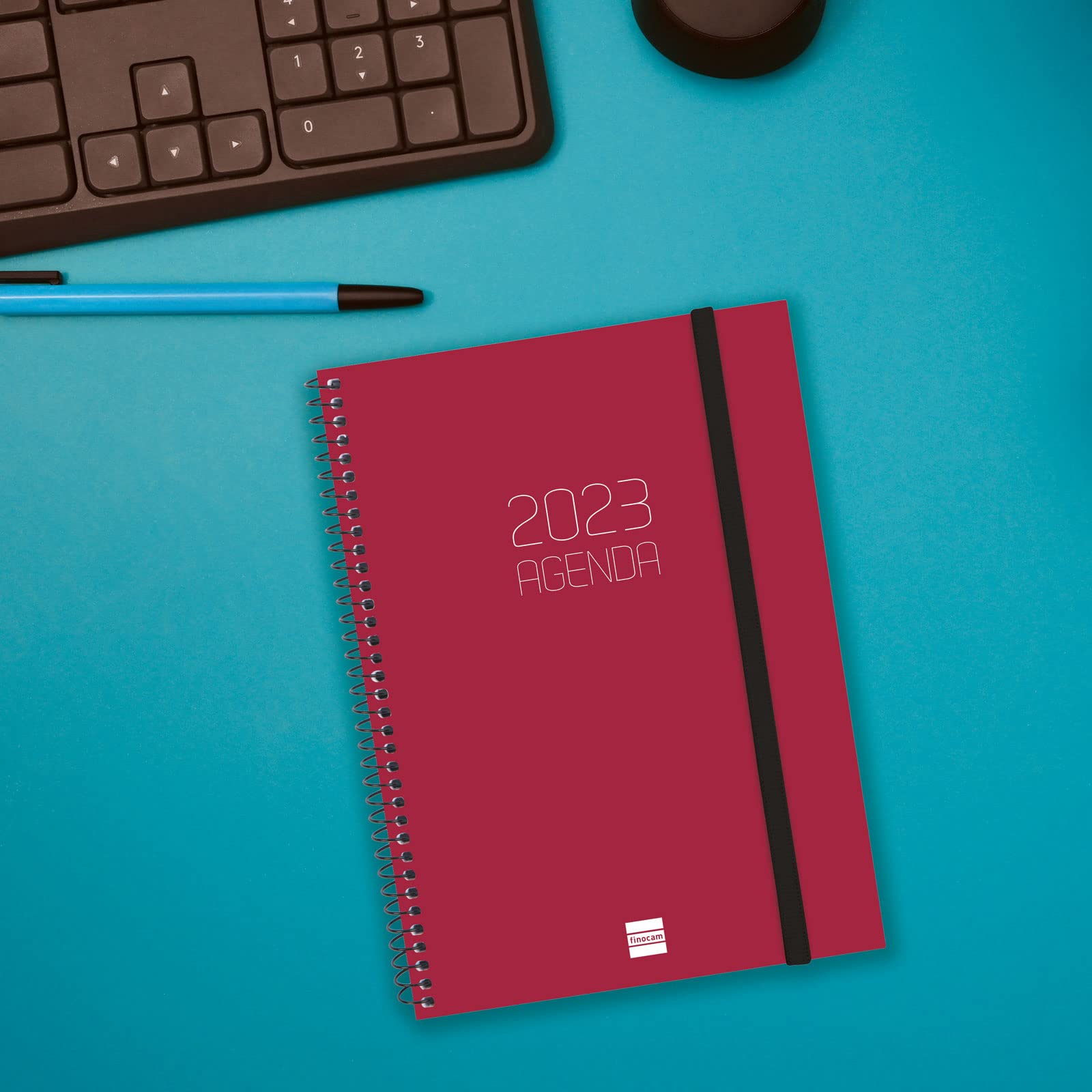 Finocam - Agenda 2023 Spiral Beta Week Horizontal View January 2023 - December 2023 (12 months) Portuguese Vermelho - Image 2
