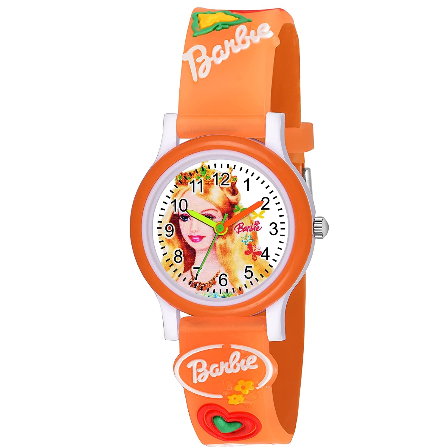 Rozti White Dial Barbie Love Orange Strap Silicone Belt Analogue Girls Watch (B0CH3Q9N69) Amazon Price History, Amazon Price Tracker