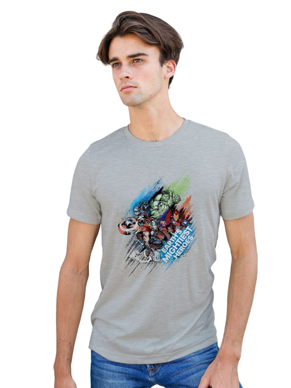 Macmerise Regular Fit Round Neck T-Shirt | Design Earth's Mightiest Heroes | T-Shirt for Men's and Boys