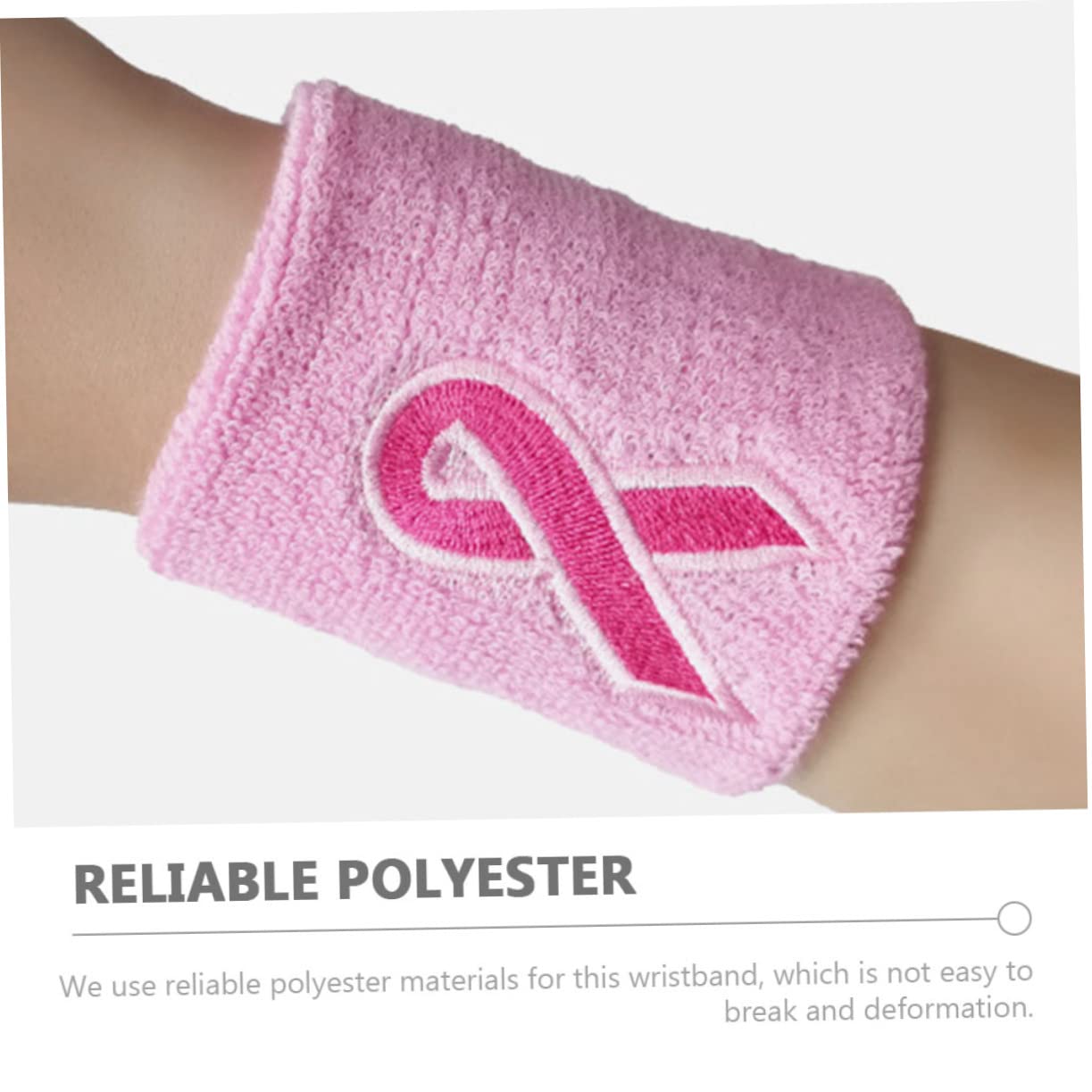 Lot de Bracelets De Poignet Respirants pour Fitness Supports De Poignet Transpiration pour Sensibilisation Cancer du Sein pour Course Basketball Et
