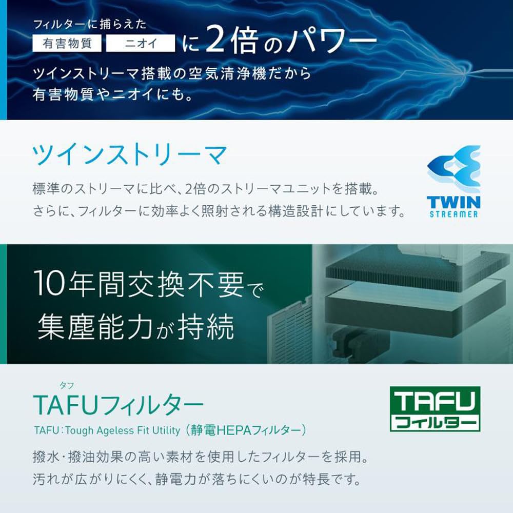 Amazon.co.jp: ダイキン 加湿ストリーマ 空気清浄機 ホワイト ACK705A