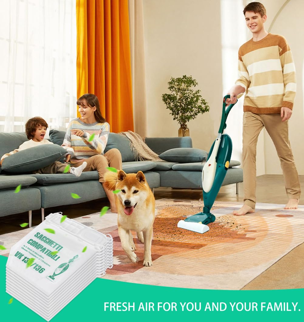 12 Sacchetti per Aspirapolvere Vorwerk Folletto vk135 vk136