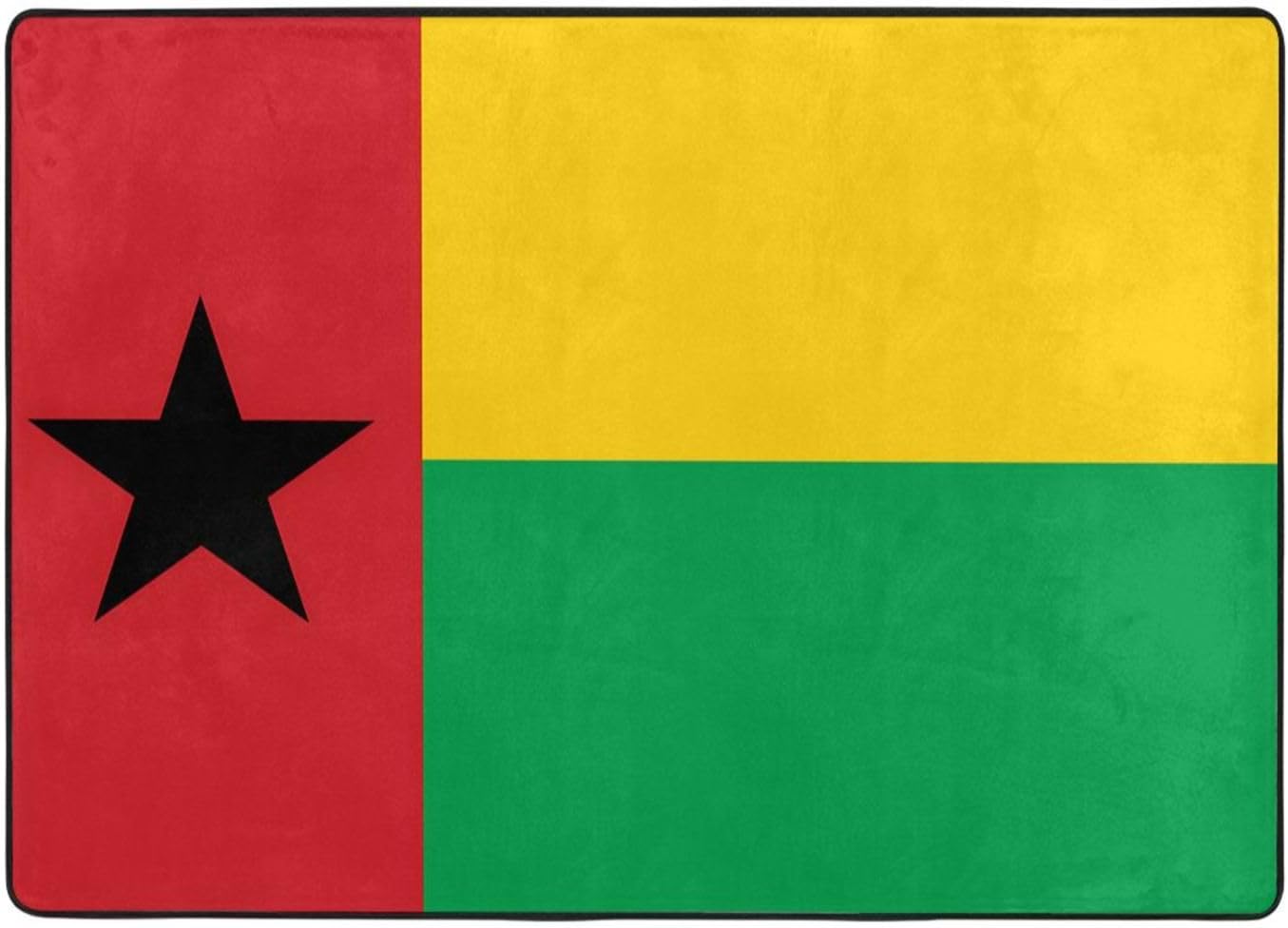 Flag of Guinea-Bissau Printed Floor mat 80x58 inches, Non-Slip Decorative Carpet for Bedroom and Living Room