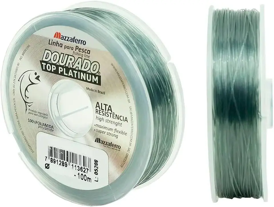 Linha Mazzaferro Dourado Top Platinum, Monofilamento para Pesca, Alta Resistência, 0,40mm, 300m
