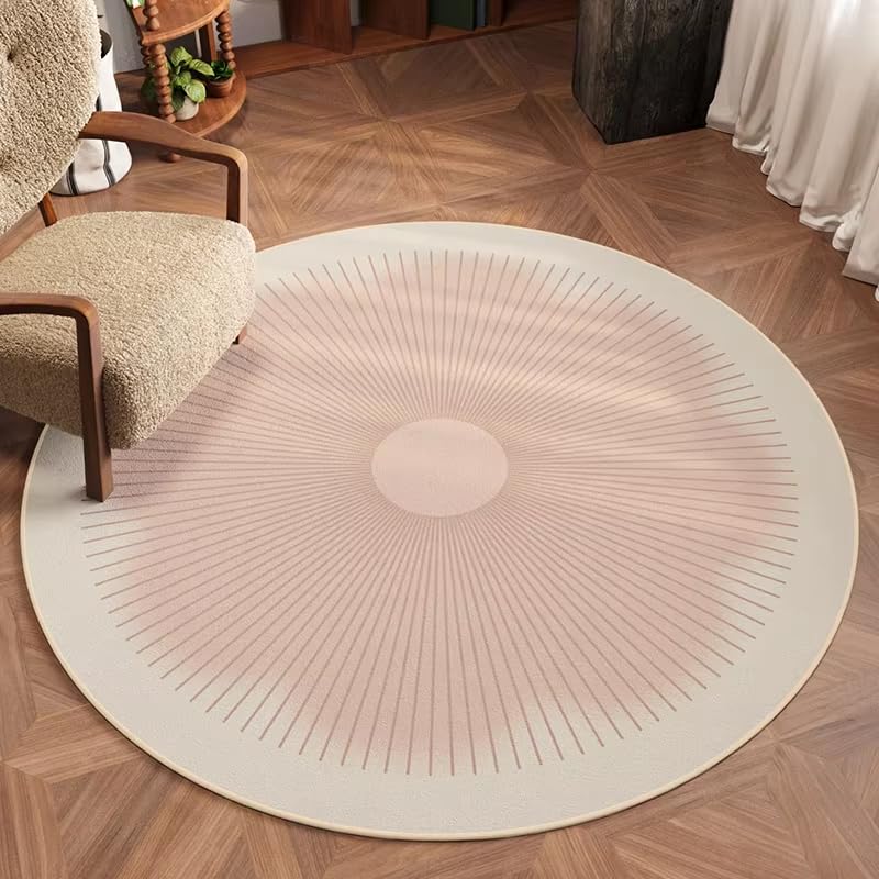 Tapis rond antidérapant à poils courts pour un sol sécurisé