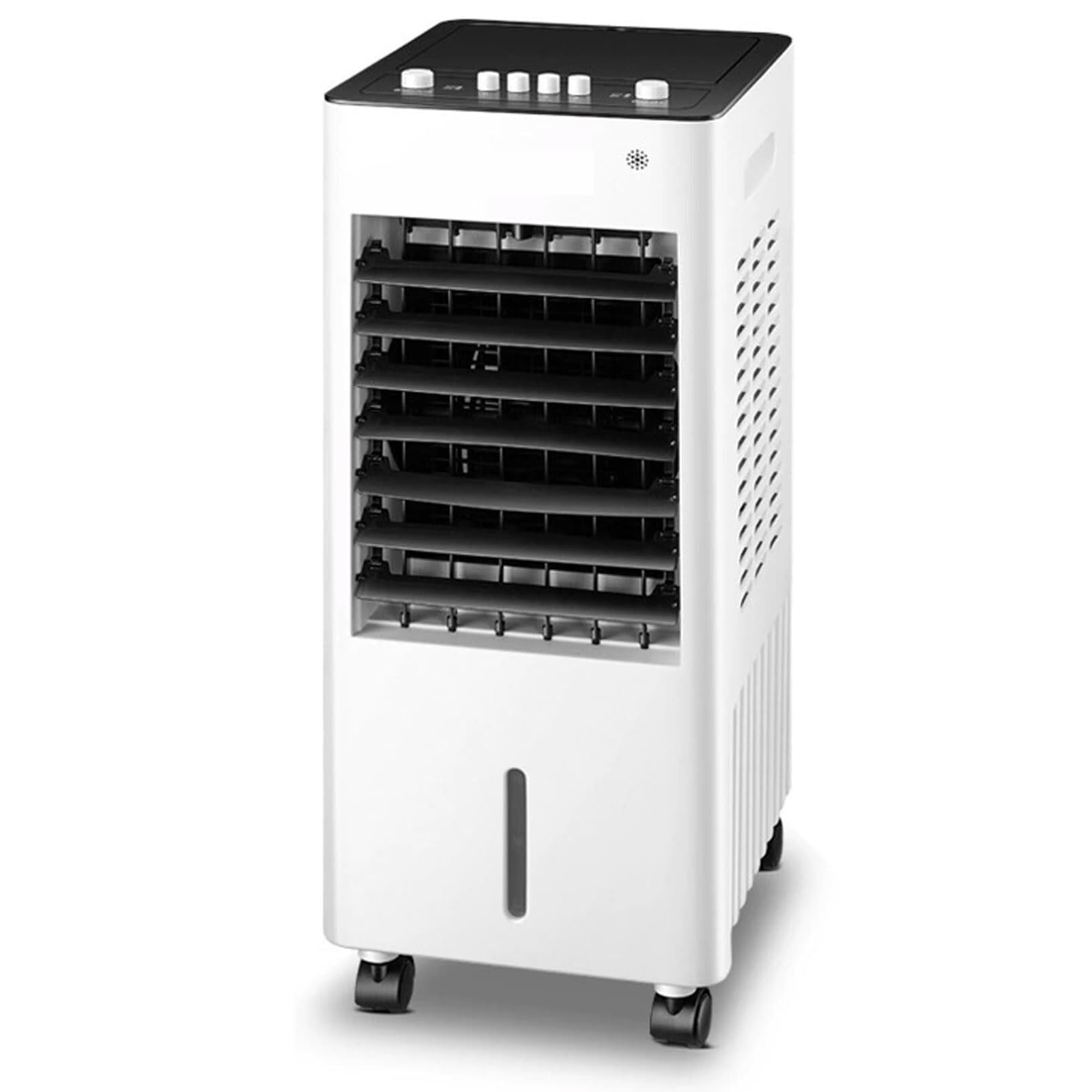 Aiutg Black 6L Portable Evaporative Air Cooler With 120° Wide Angle Airflow, 90° Auto Oscillation, 3 Speed Settings & Dual Water Tanks, 75W Cooling Fan With Castor Wheels For Home Office Bedroom(Black)