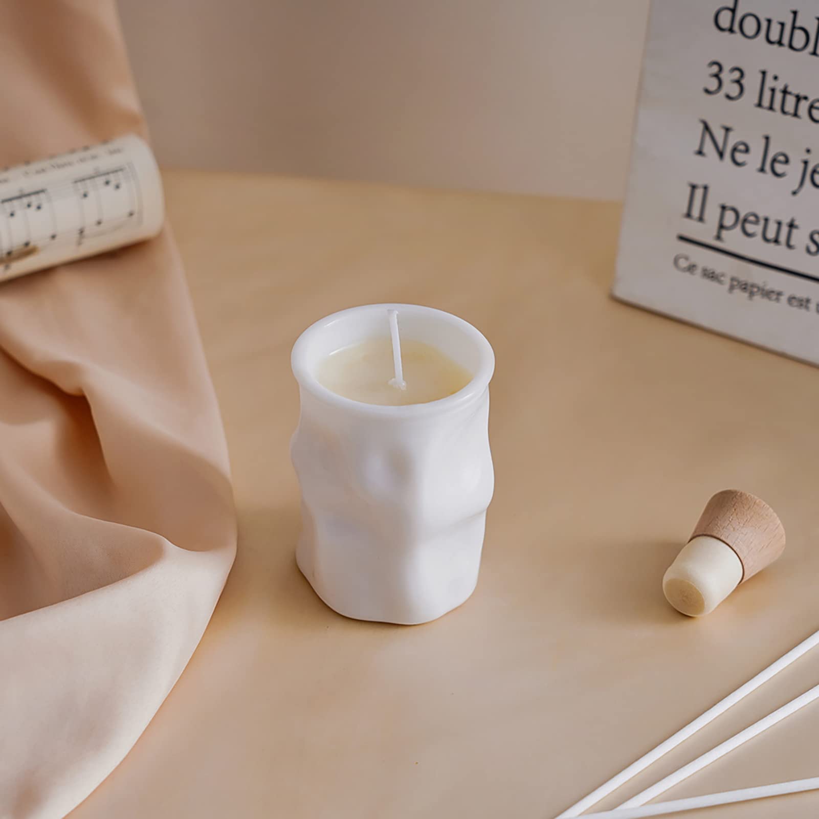 Biały porcelanowy szklany słoik na świece, 6szt Naczynia na świece, słoiki do robienia świec,puste słoiki na świece