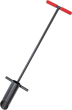 Bully Tools Bulb Planter Tool - 3-Inch Diameter Durable Steel with T-Style Handle for Planting Bulbs, Annuals, and Plugs, Ideal for Gardening, Lawn, and Fall Planting - 100% Made in The USA, 48-Inch