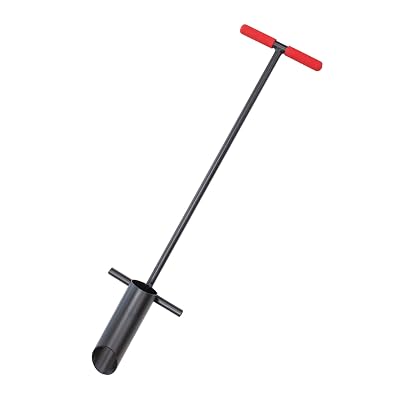 Bully Tools Bulb Planter Tool - 3-Inch Diameter Durable Steel with T-Style Handle for Planting Bulbs, Annuals, and Plugs, Ideal for Gardening, Lawn, and Fall Planting - 100% Made in The USA, 48-Inch