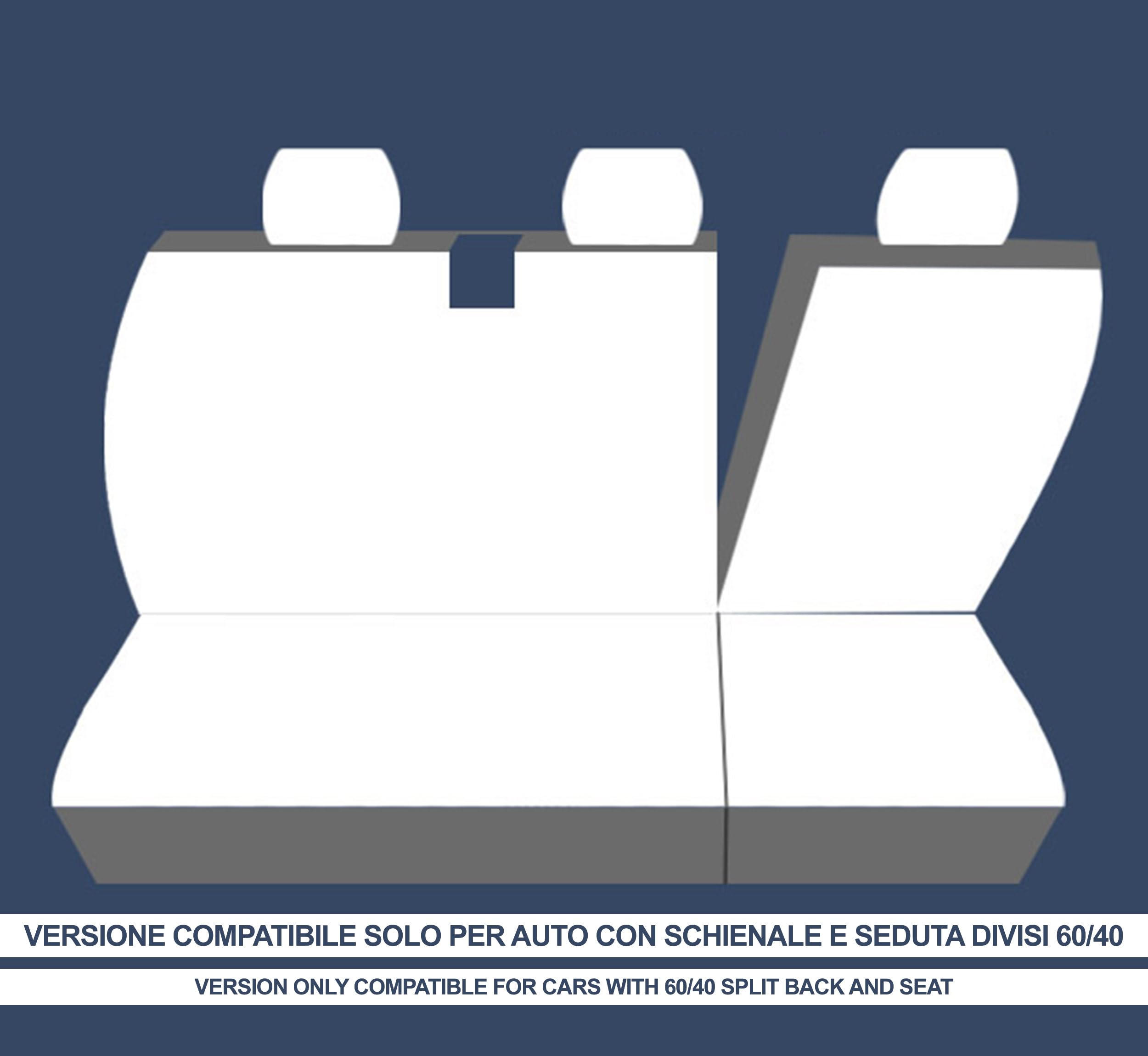 Auto Accessori Lupex - Housse de Siège pour 208, Noir, Made in Italy, Avant-arrière en Tissu Polyester