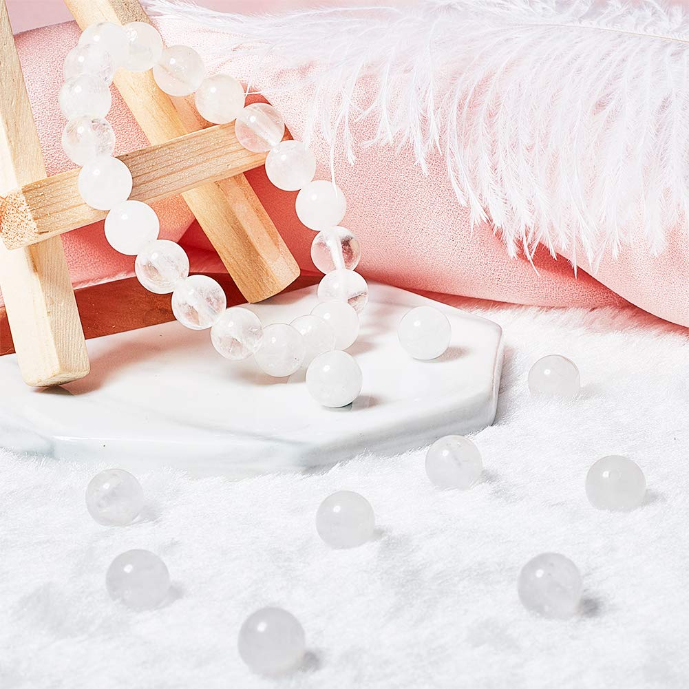 OLYCRAFT Lot De 36 Perles En Pierre Naturelle De 8 Mm - Pierres Précieuses Rondes Aléatoires En Vrac De 2,5 Mm - Perles Assorties à Grand Trou Pour La Fabrication De Bijoux