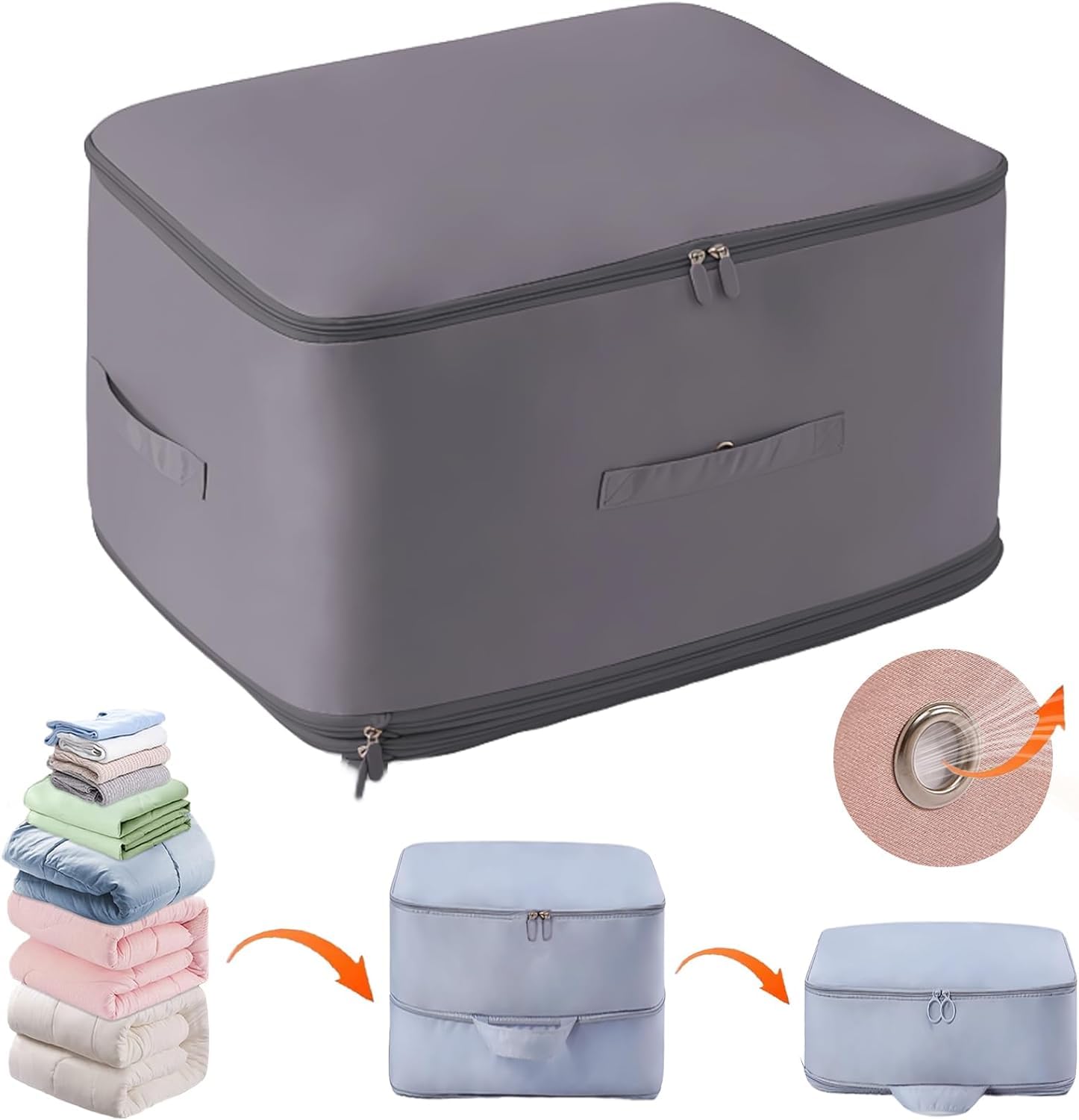 BITTZOOT Ultra Space Saving Self Compression Organizer, Portable Heavy Duty Moving Bags, Compression Packing Cubes for Travel, Expandable Organizer Bags for Comforters,Blankets,Bedding