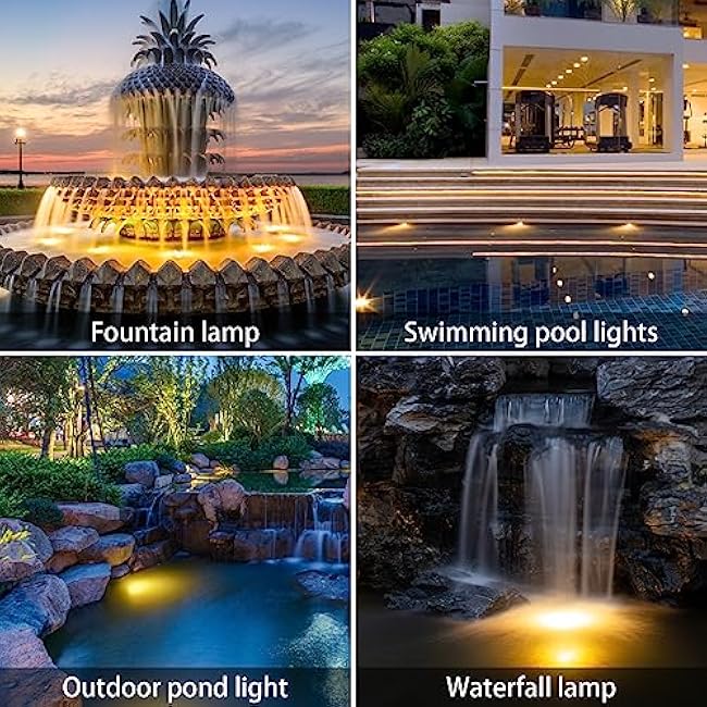 AVEKI Solar Pond Spotlights Solar Underwater Lights Dual Head Landscape Spotlight