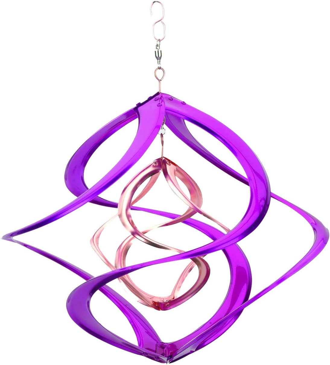 Red Carpet Studios The Original Cosmix Deluxe Helix Wind Spinner, Medium 14-Inch, Double Purple & Copper