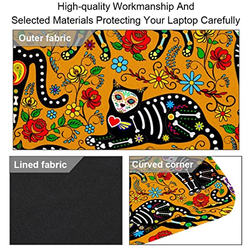 Mallette ordinateur portable 13 14 pouces chat jaune avec sangle épaule - 3