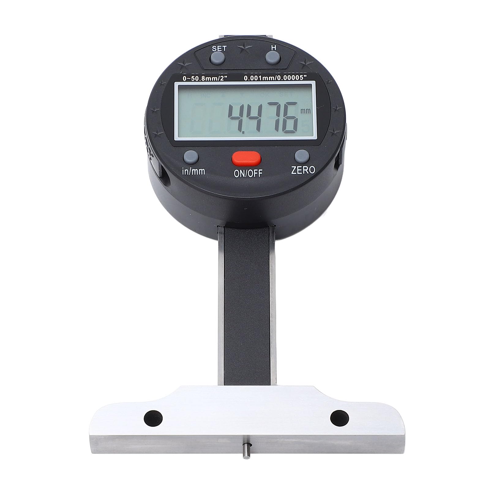 Medidor de Profundidad Micrómetro de Alta Precisión de 0-50,8 Mm Barra Delgada Pantalla LCD Puerto USB Medidor de Profundidad Electrónico