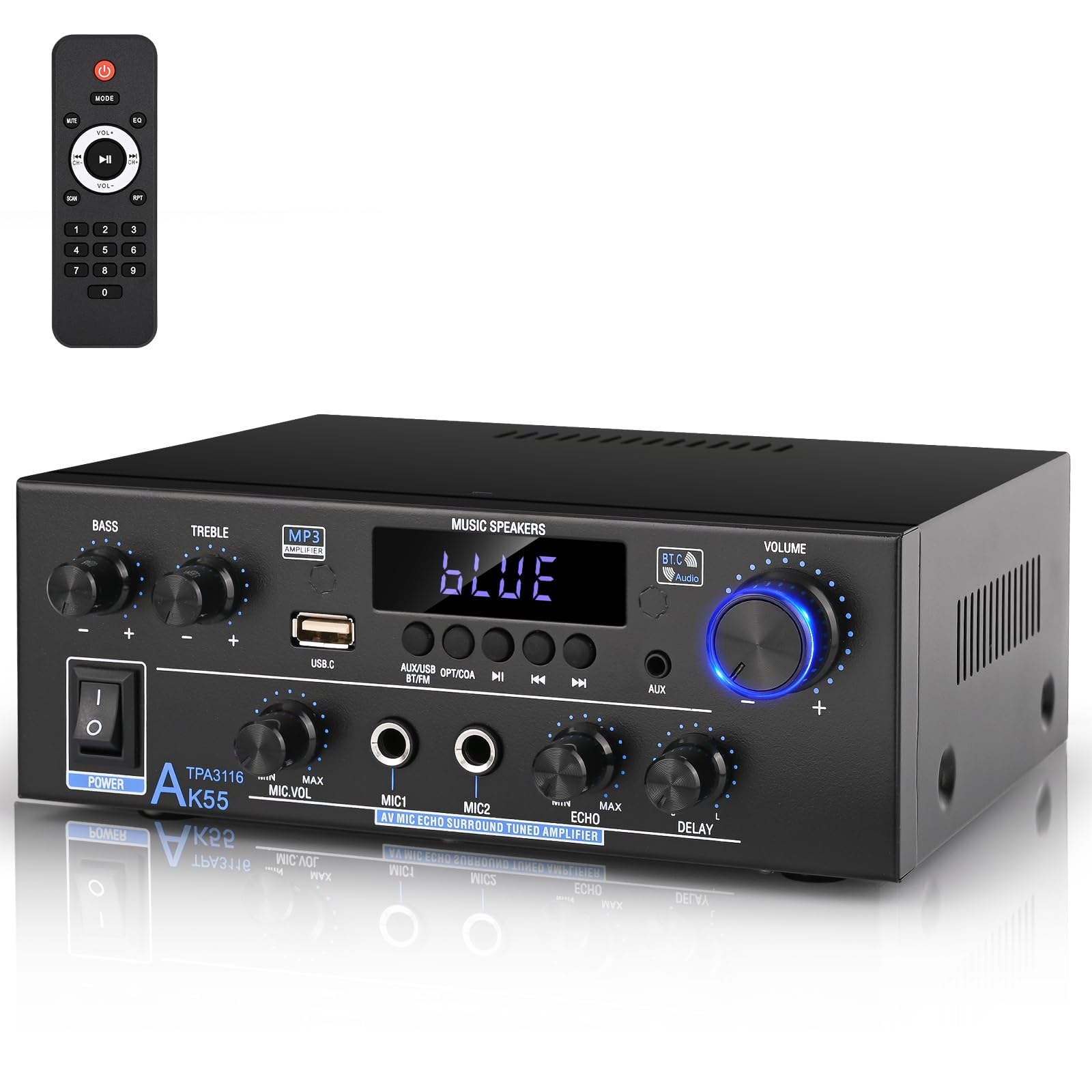 Amazon.com: Romica AK55 Stereo Audio Amplifier, 2 Channel 500W