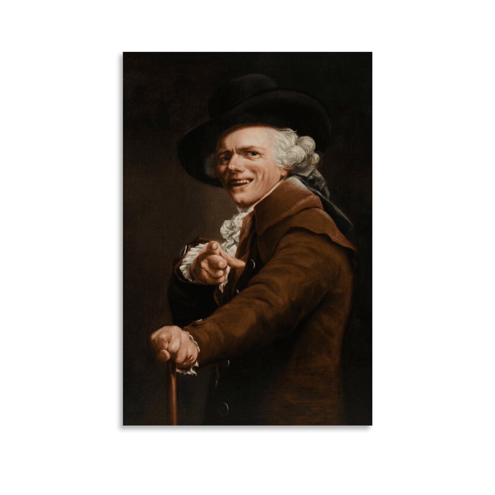 Póster de autorretrato de Joseph Ducreux para un salón moderno y divertido 8