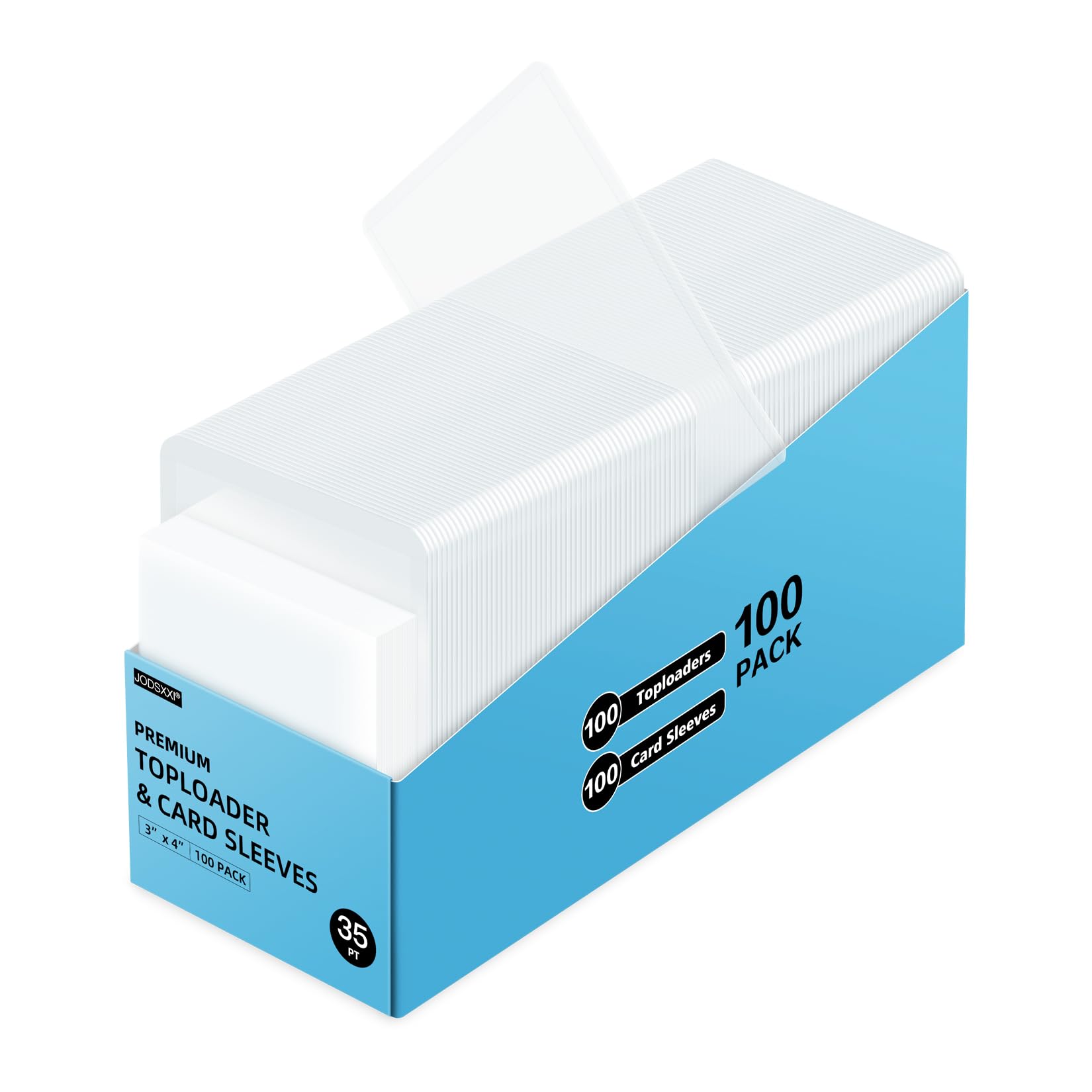 Premium Toploaders, Clear Top loaders for Cards, Slightly Flexible, Standard 3x4 Inches, Double-Sided Peeling Protective Film, 200 Count (100 Top loaders + 100 Penny Sleeves)