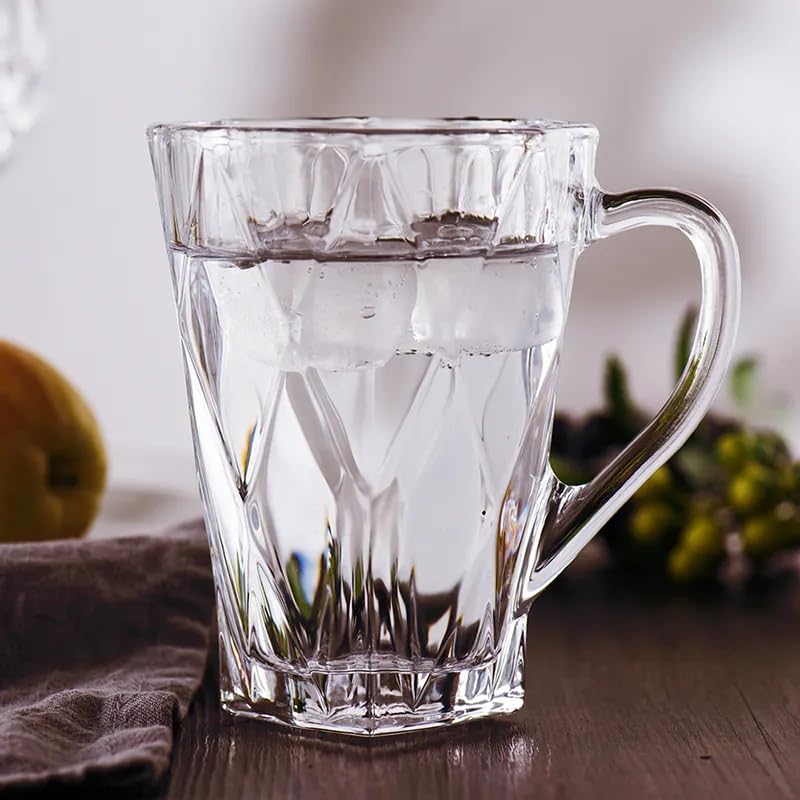 Image of ANKUL Premium Glass Coffee Mug Tea Cups Set of 2-200 ML, Transparent, Glass Cups Set for Coffee, Green Tea, Herbal Tea, Lemon Tea, Milk Cup, Hot /Cold Drinks Cups (Vintage, 2)