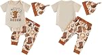 Western Baby Boy Clothes Farm Tractor Newborn Coming Home Summer Fall Outfit Sleeve Long Sleeve Romper Pants Hat Set