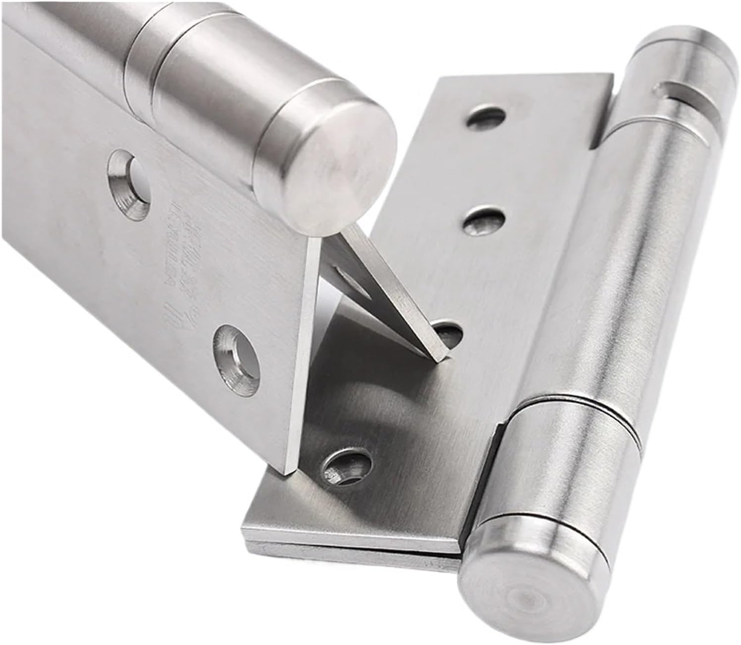 Frame Concealed Cabinet Door Hinge 3mm Thickness Stainless Steel Adjustable Self Closing Hydraulic Buffering Door Closer Spring Hinge(4inch)