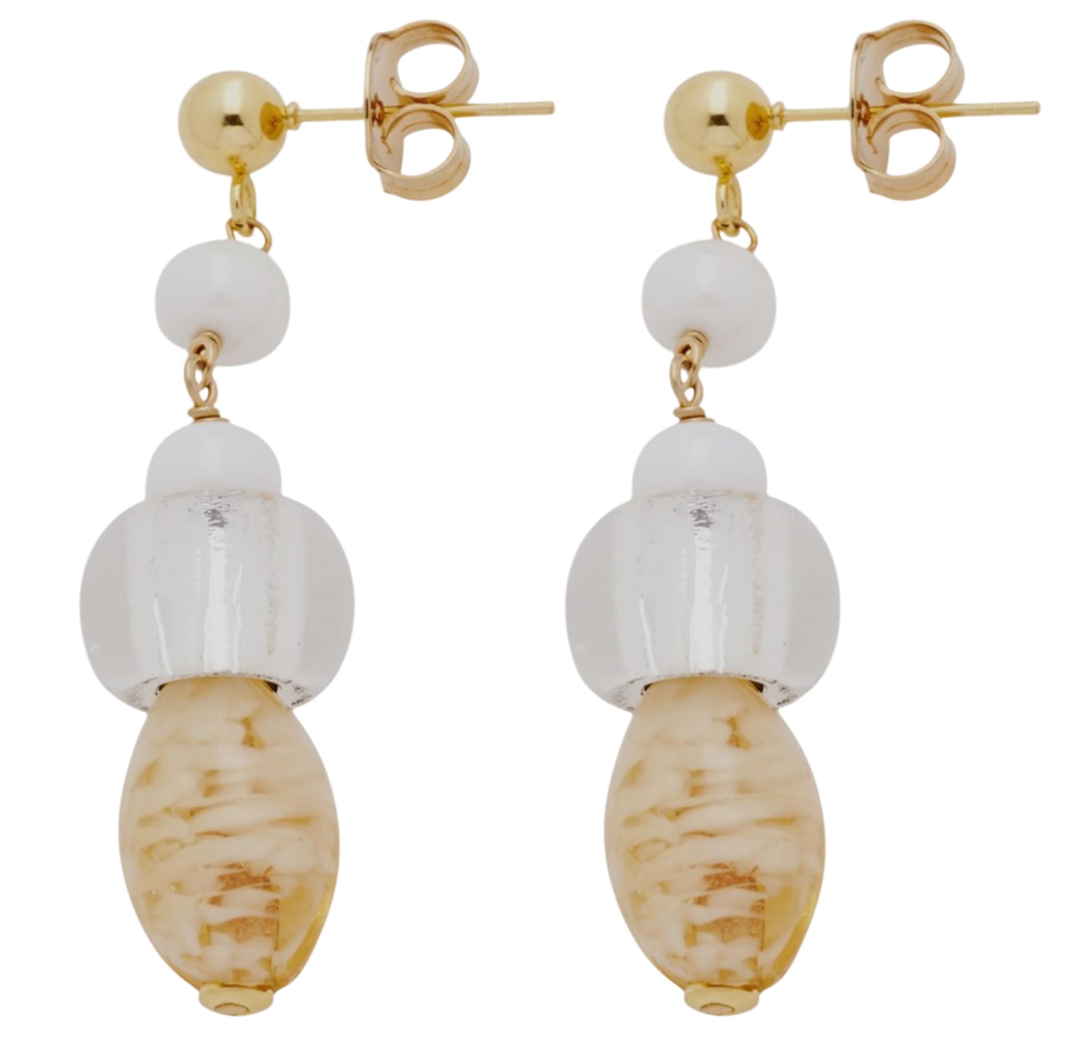 Boucle d'oreille Venise en verre et acier hypoallergénique pour oreilles sensibles - 5
