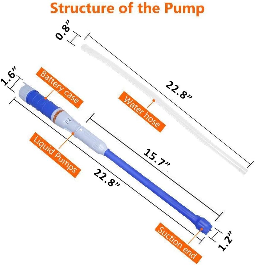 2 Pack Battery Powered Water Diesel Gas Oil Transfer Pump Portable Hand Held Electric Plastic Liquid Pumping Manual Sucker Pump for Fuel,Oil,Water,Gas,Fish Tank (Red + Blue) : Automotive