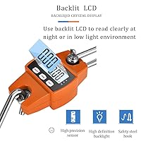 Vista 3 de Báscula de peso colgante industrial resistente para granja caza tiro de arco levantamiento de peces grandes y hoyer con sensor digital preciso