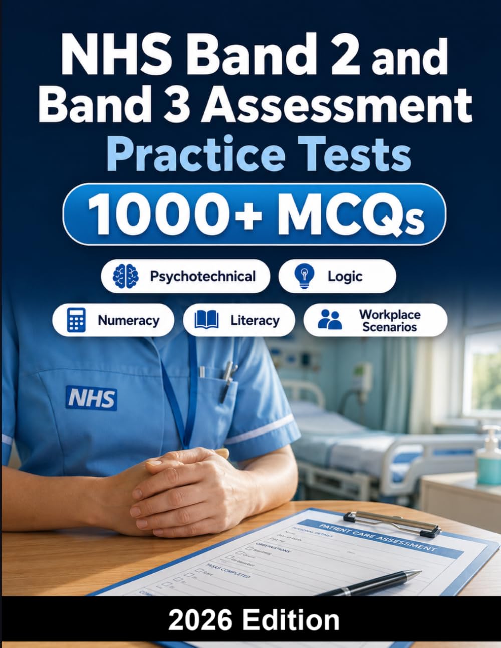 NHS Band 2 and Band 3 Assessment Practice Tests: Numeracy, literacy, workplace scenarios, NHS values and situational judgment practice for healthcare roles