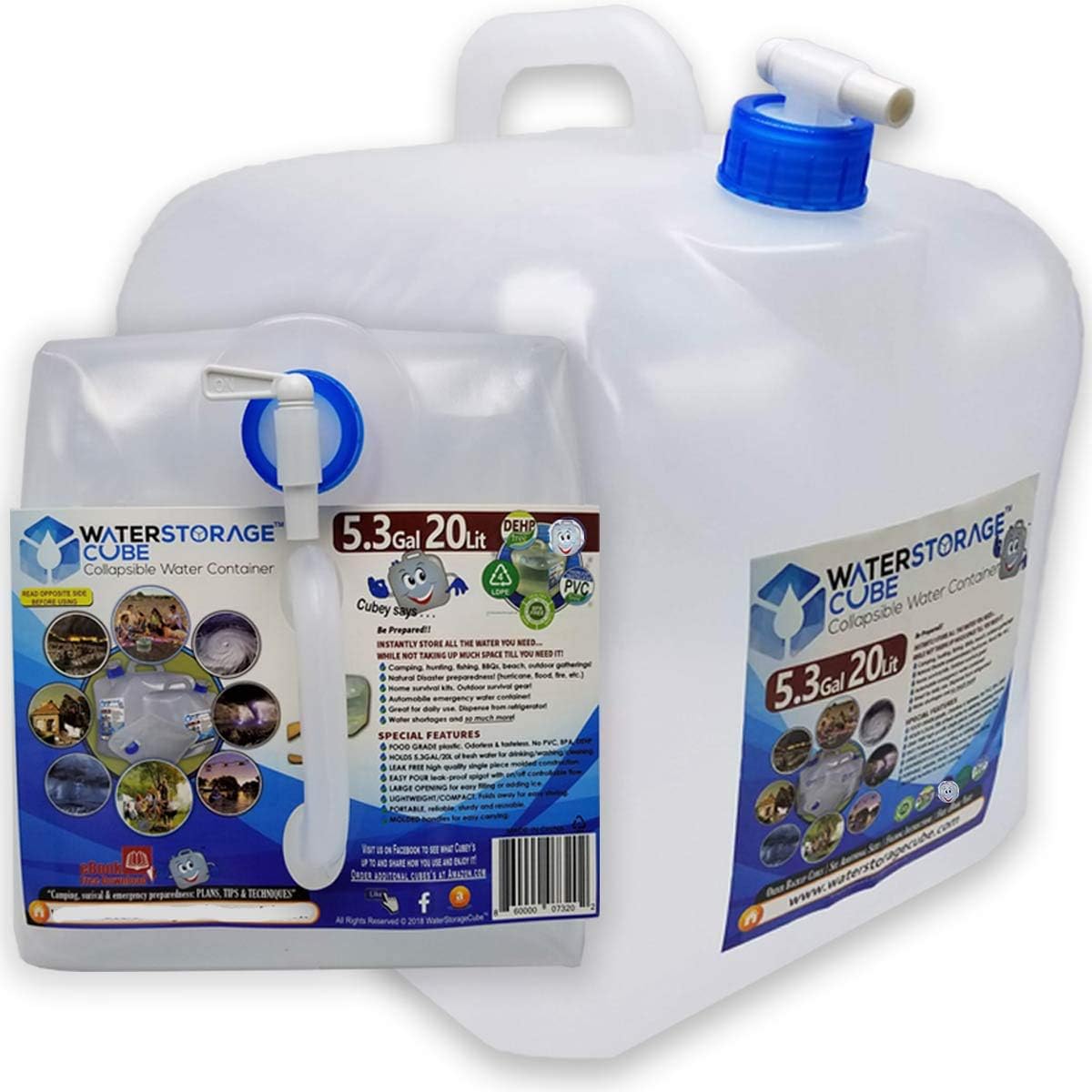 Collapsible BPA-Free Camping Water Storage Jug with Spigot