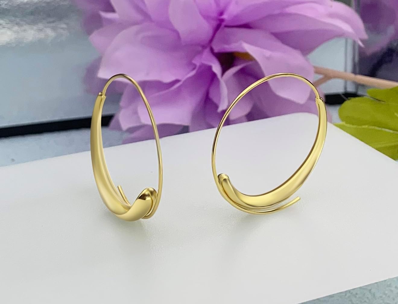 Classcial 18K Plated Large Round Statement Jewelry Gold Hoop Earring for Women Hypoallergenic - Image 7