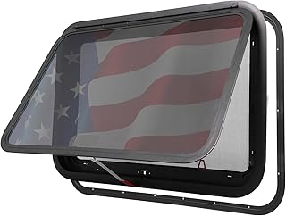 RV Window 36" W x 22" H, RV Exit Window, Tempered Glass &Trim Set