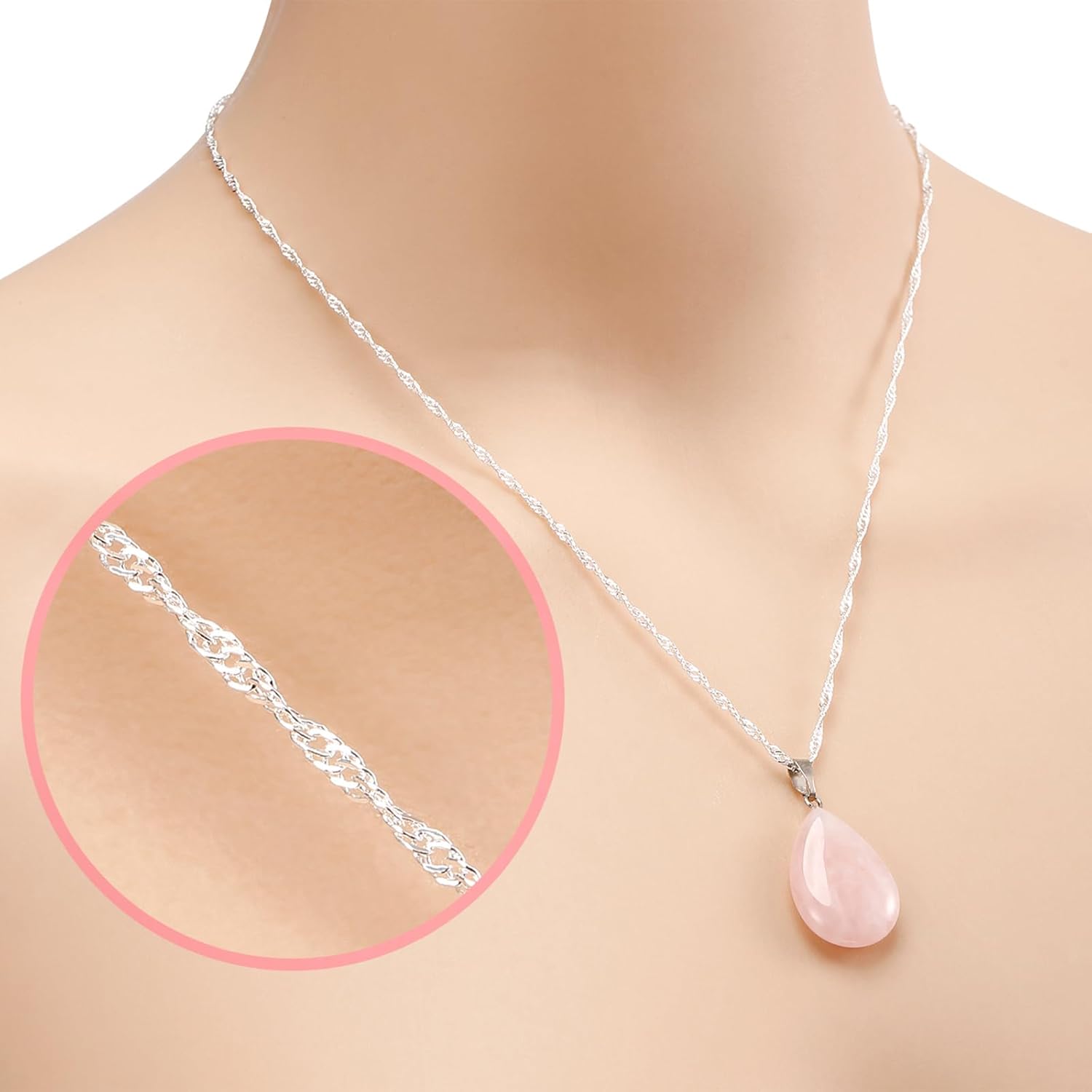 TecUnite 24 Pack Silver Plated Water Ripple Chain Necklace with Lobster Clasps and Velvet Storage Bag for DIY Jewelry Making, 1.5 mm (20 Inch) - Image 6