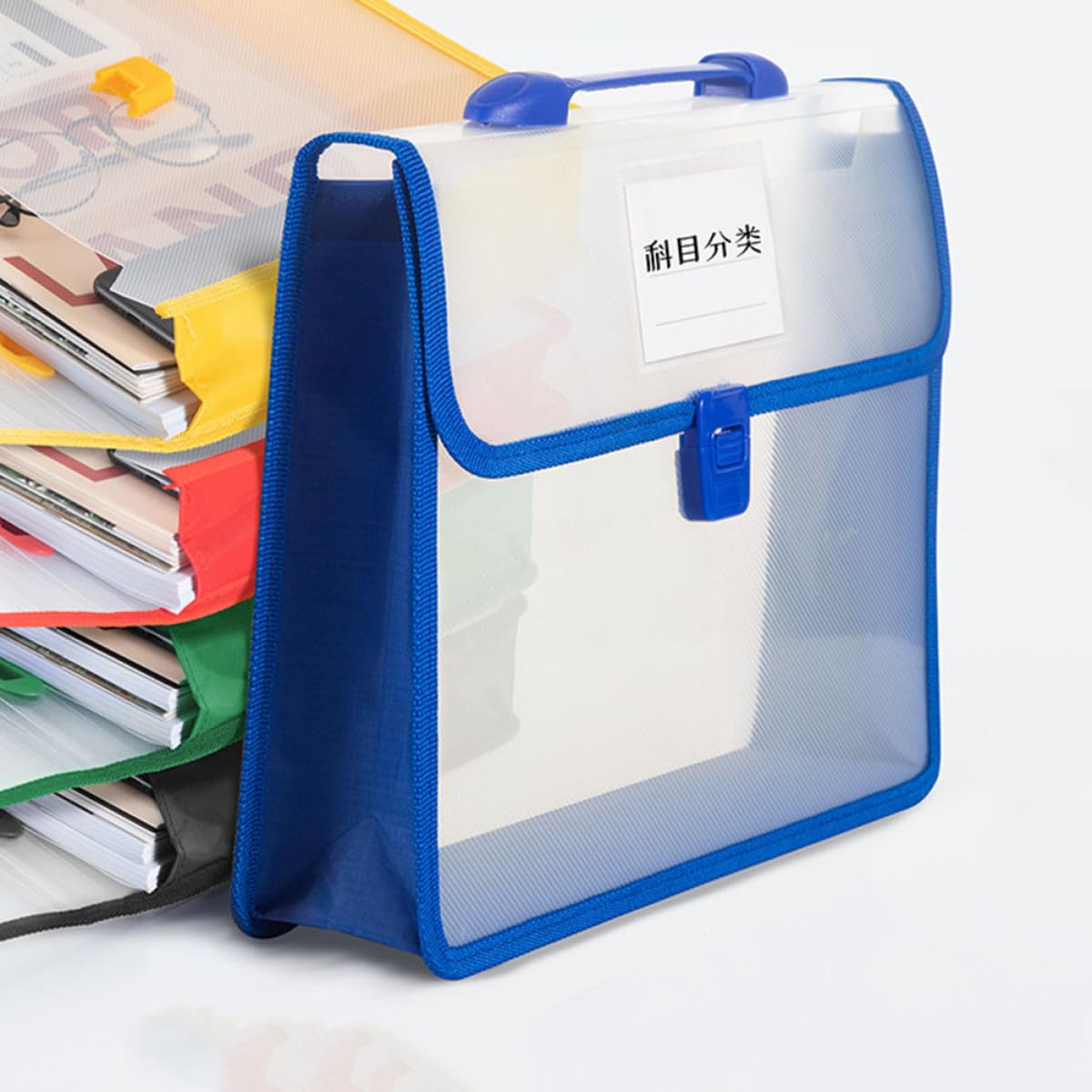5pezzi Borsa Documenti con Fibbia Organizer Portatile in Pp Resistente e Capiente per Ufficio Scuola e Lavoro