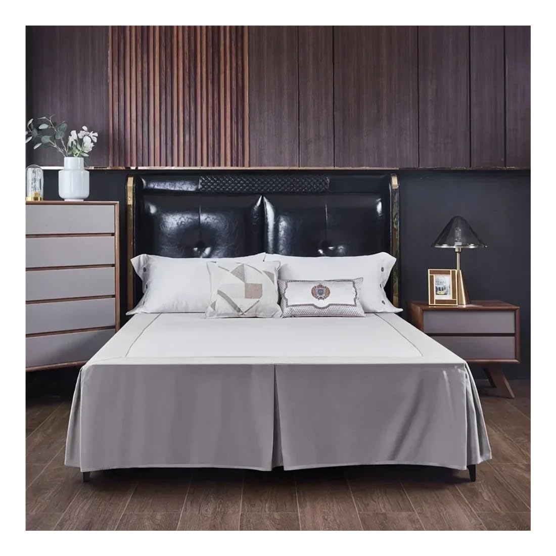 1 mantovana giroletto ad angolo aperto, in tinta unita, spazzolato, per casa e hotel, matrimoniale, king size, queen size (CQ005-06, matrimoniale, 100 x 190 x 38 cm)