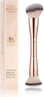 Gemsanva Dual-Ended Foundation & Concealer Brush - Multi-Use Contour Makeup Brush for Cream, Liquid, Powder - Premium Synthetic Bristles