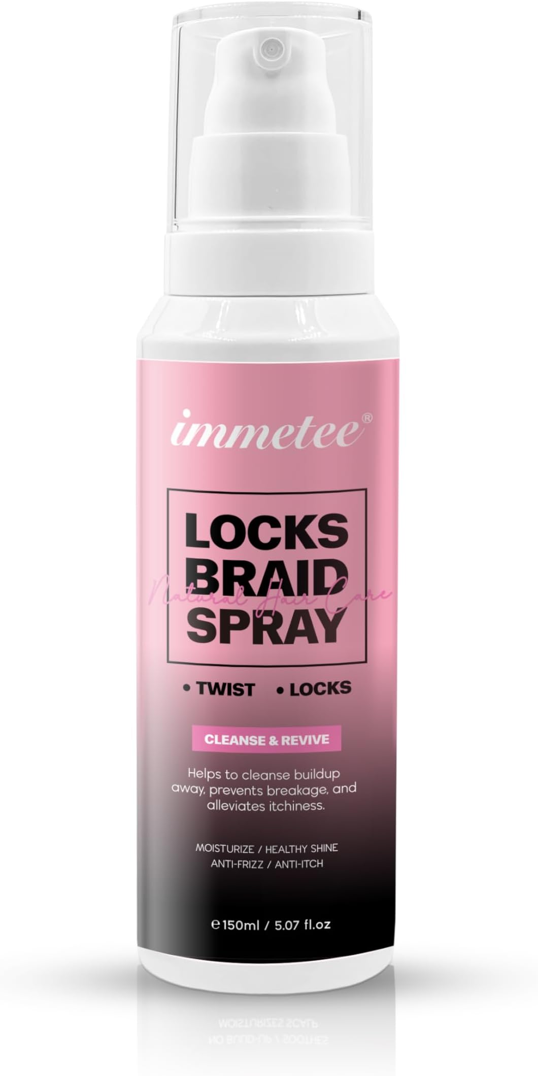 immeteeLocks Braid Spray, Hair Spray for Braids, Locks, Twists and Cornrows, Refresh Itchy & Dry Scalp, Moisturizes High Shine for Dull Hair. 150ml/5.07fl.oz