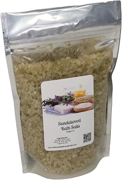 Bath Salts | 1lb Bag 16 oz. | Sandalwood Scent | Epsom Salt | Sea Salt | Bathing | Body Care | Beauty | Relaxation | Spa | Pedicure | Manicure 1 1lb Bag