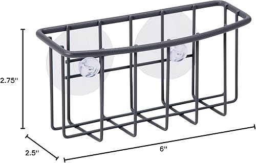 Vista 8 de Oggi Organizador de fregadero de metal con succión: cepillo de cocina, jabón de barra o soporte de esponja para fregadero de cocina, gran