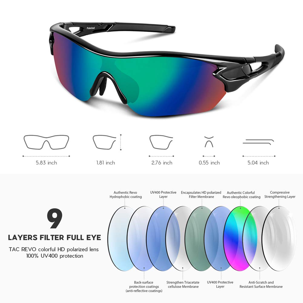 BEACOOL Polarized Sports Sunglasses for Men Women Youth Baseball Cycling Running Driving Fishing Golf Motorcycle TAC Glasses